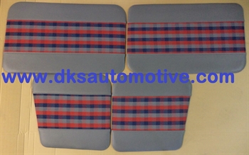 SET 4 PANNELLI PORTE SCOZZESI GRIGI-BLU-ROSSI RENAULT 4